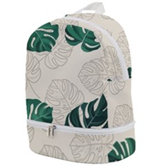 Green Monstera Leaf Illustrations Zip Bottom Backpack by HermanTelo