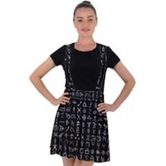 Alchemical Symbols - Collected Inverted Velvet Suspender Skater Skirt by WetdryvacsLair