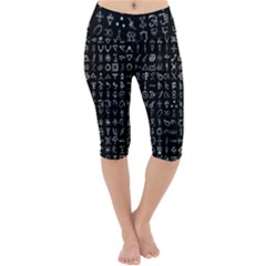 Alchemical Symbols - Collected Inverted Lightweight Velour Cropped Yoga Leggings by WetdryvacsLair