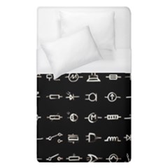 Electrical Symbols Callgraphy Short Run Inverted Duvet Cover (single Size) by WetdryvacsLair