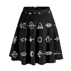 Electrical Symbols Callgraphy Short Run Inverted High Waist Skirt by WetdryvacsLair