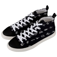 Electrical Symbols Callgraphy Short Run Inverted Men s Mid-top Canvas Sneakers by WetdryvacsLair