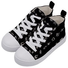 Electrical Symbols Callgraphy Short Run Inverted Kids  Mid-top Canvas Sneakers by WetdryvacsLair