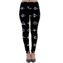 Electrical Symbols Callgraphy Short Run Inverted Lightweight Velour Leggings by WetdryvacsLair