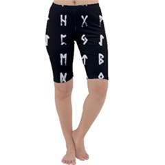 Elder Futhark Rune Set Collected Inverted Cropped Leggings  by WetdryvacsLair