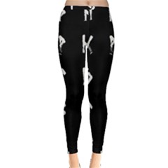 Elder Futhark Rune Set Collected Inverted Inside Out Leggings by WetdryvacsLair