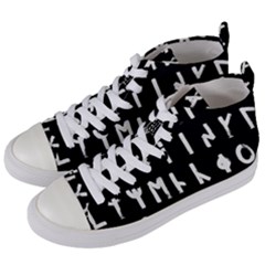 Complete Dalecarlian Rune Set Inverted Women s Mid-top Canvas Sneakers by WetdryvacsLair