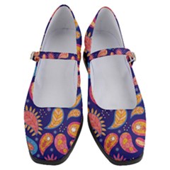 Blue Paisley Print 2 Women s Mary Jane Shoes by designsbymallika