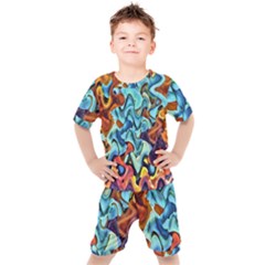 Abstrait Kids  Tee And Shorts Set by sfbijiart