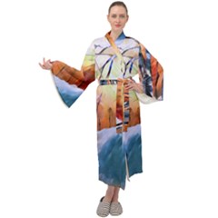 Paysage D hiver Maxi Velour Kimono by sfbijiart