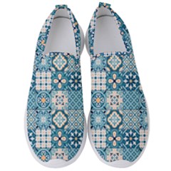 Ceramic Tile Pattern Men s Slip On Sneakers by designsbymallika