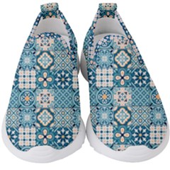 Ceramic Tile Pattern Kids  Slip On Sneakers by designsbymallika