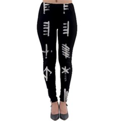 Ogham Rune Set Complete Inverted Lightweight Velour Leggings by WetdryvacsLair