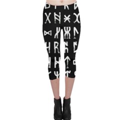 Macromannic Runes Collected Inverted Capri Leggings  by WetdryvacsLair