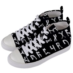 Macromannic Runes Collected Inverted Women s Mid-top Canvas Sneakers by WetdryvacsLair