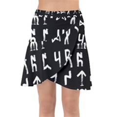 Macromannic Runes Collected Inverted Wrap Front Skirt by WetdryvacsLair