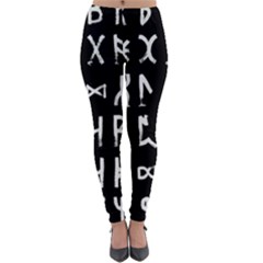 Macromannic Runes Collected Inverted Lightweight Velour Leggings by WetdryvacsLair