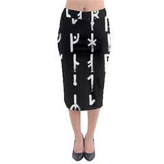 Medieval Runes Collected Inverted Complete Midi Pencil Skirt by WetdryvacsLair