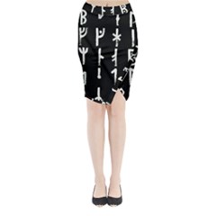 Medieval Runes Collected Inverted Complete Midi Wrap Pencil Skirt by WetdryvacsLair