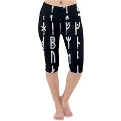 Medieval Runes Collected Inverted Complete Lightweight Velour Cropped Yoga Leggings by WetdryvacsLair