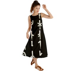 Medieval Runes Collected Inverted Complete Summer Maxi Dress by WetdryvacsLair