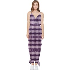 Purple Tigress Sleeveless Tie Ankle Jumpsuit by Sparkle