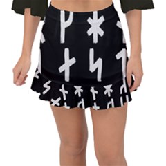 Younger Futhark Rune Set Collected Inverted Fishtail Mini Chiffon Skirt by WetdryvacsLair