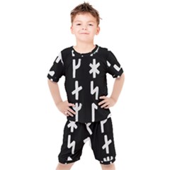 Younger Futhark Rune Set Collected Inverted Kids  Tee And Shorts Set by WetdryvacsLair