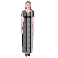 Nine Bar Monochrome Fade Squared Pulled Short Sleeve Maxi Dress by WetdryvacsLair