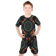 Mandala - 0006 - Floating Free Kids  Tee And Shorts Set by WetdryvacsLair