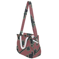 Tropical Style Floral Motif Print Pattern Rope Handles Shoulder Strap Bag by dflcprintsclothing