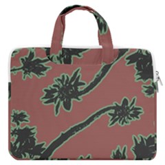 Tropical Style Floral Motif Print Pattern Macbook Pro Double Pocket Laptop Bag by dflcprintsclothing