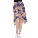 Purple and yellow abstract Frill Hi Low Chiffon Skirt View1