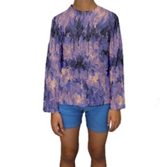 Purple And Yellow Abstract Kids  Long Sleeve Swimwear by Dazzleway