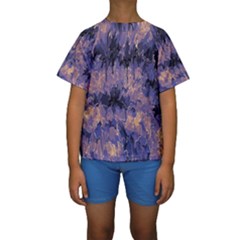 Purple And Yellow Abstract Kids  Short Sleeve Swimwear by Dazzleway