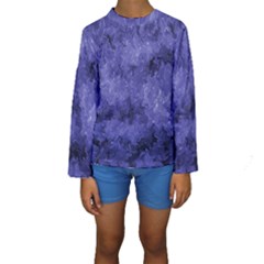 Lilac Abstract Kids  Long Sleeve Swimwear by Dazzleway