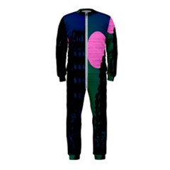 Vaporwave Old Moon Over Nyc Onepiece Jumpsuit (kids) by WetdryvacsLair