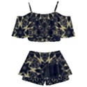 Black and gold pattern Kids  Off Shoulder Skirt Bikini View2