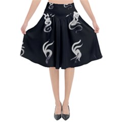 Katzen Cats Flared Midi Skirt by WetdryvacsLair