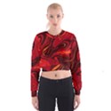 Red Vivid Marble Pattern Cropped Sweatshirt View1