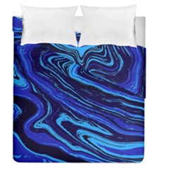 Blue Vivid Marble Pattern 16 Duvet Cover Double Side (queen Size) by goljakoff