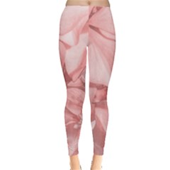 Coral Colored Hortensias Floral Photo Leggings  by dflcprintsclothing