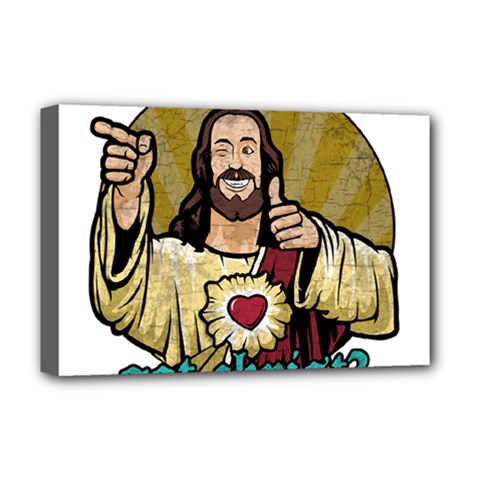 Buddy Christ Deluxe Canvas 18  X 12  (stretched) by Valentinaart