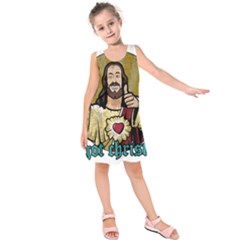 Buddy Christ Kids  Sleeveless Dress by Valentinaart