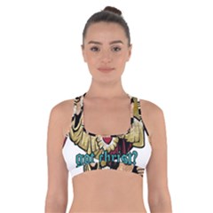 Buddy Christ Cross Back Sports Bra by Valentinaart