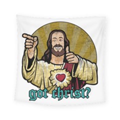 Buddy Christ Square Tapestry (small) by Valentinaart