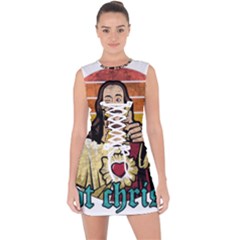 Got Christ? Lace Up Front Bodycon Dress by Valentinaart