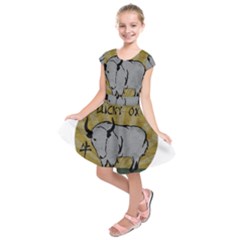 Chinese New Year ¨c Year Of The Ox Kids  Short Sleeve Dress by Valentinaart