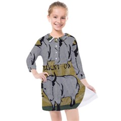 Chinese New Year ¨c Year Of The Ox Kids  Quarter Sleeve Shirt Dress by Valentinaart