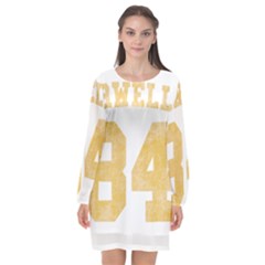 Orwell 84 Long Sleeve Chiffon Shift Dress  by Valentinaart